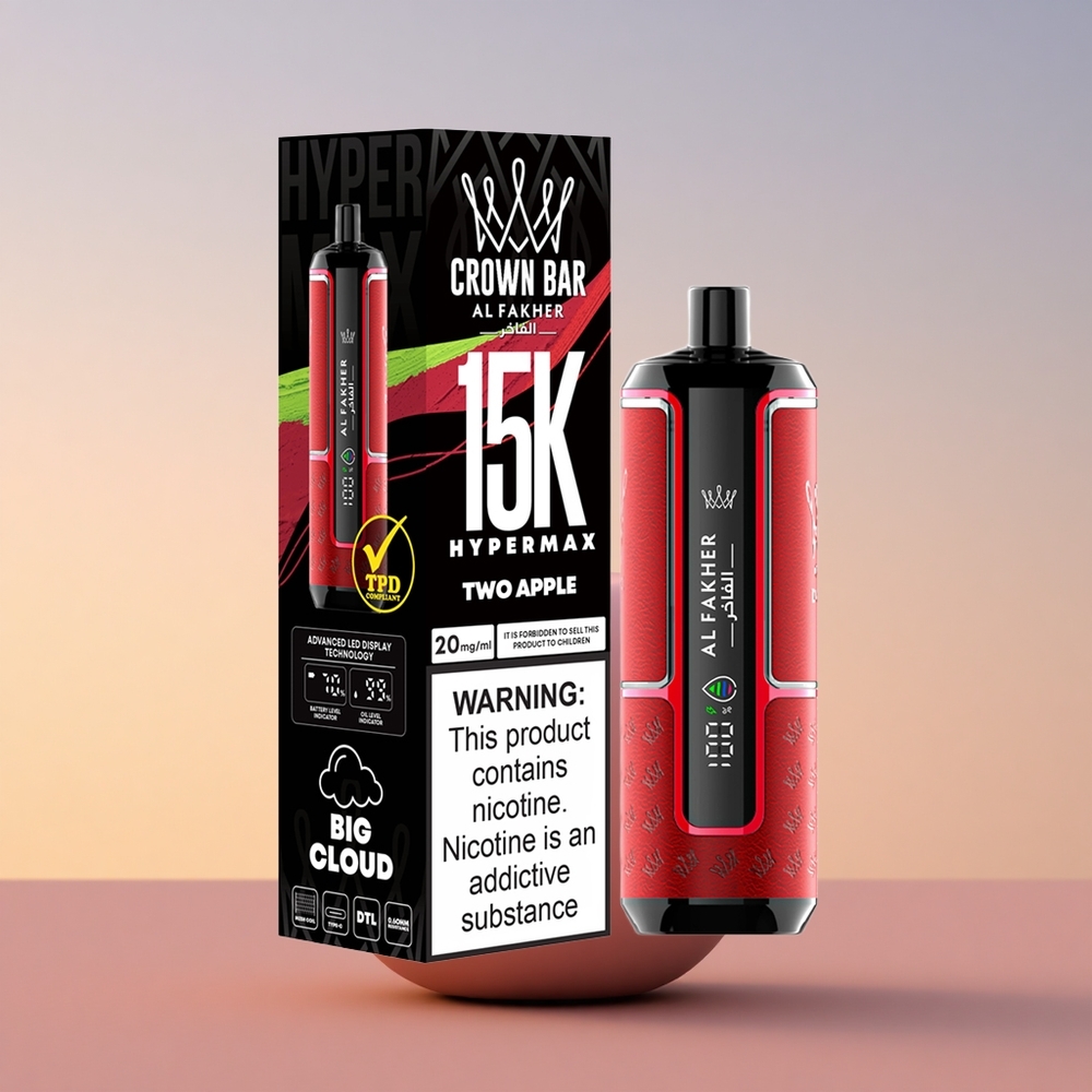 Al Fakher Crown Bar 15K Hypermax Dve Jabolki Hypermax 22ml 600mAh Type-C