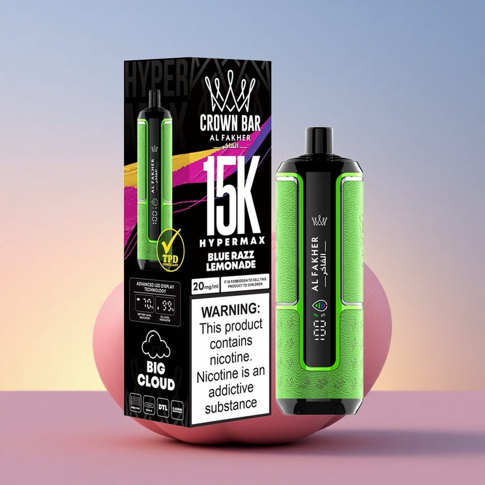Al Fakher Crown Bar 15K Hypermax Modra Malina Limonada s 22ml E-Tekočino