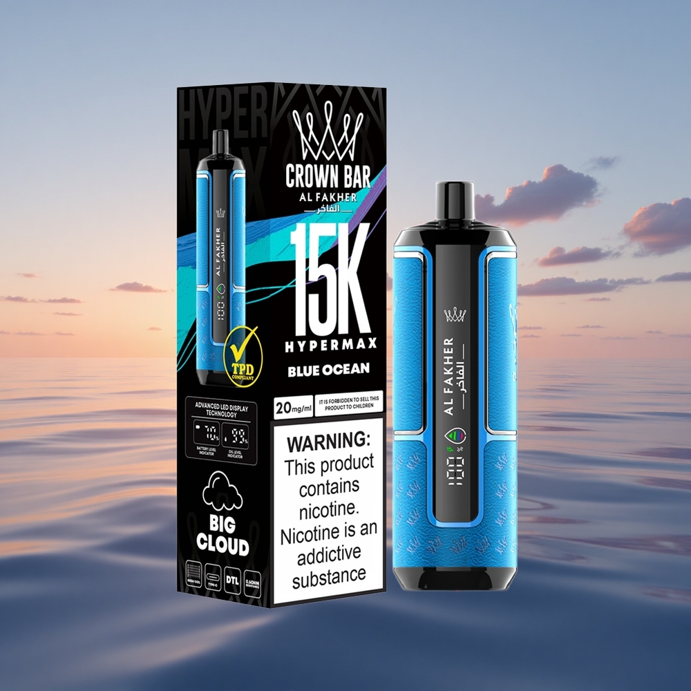 Al Fakher Crown Bar 15K Hypermax Modra Oceana 22ml Tip C 600mAh
