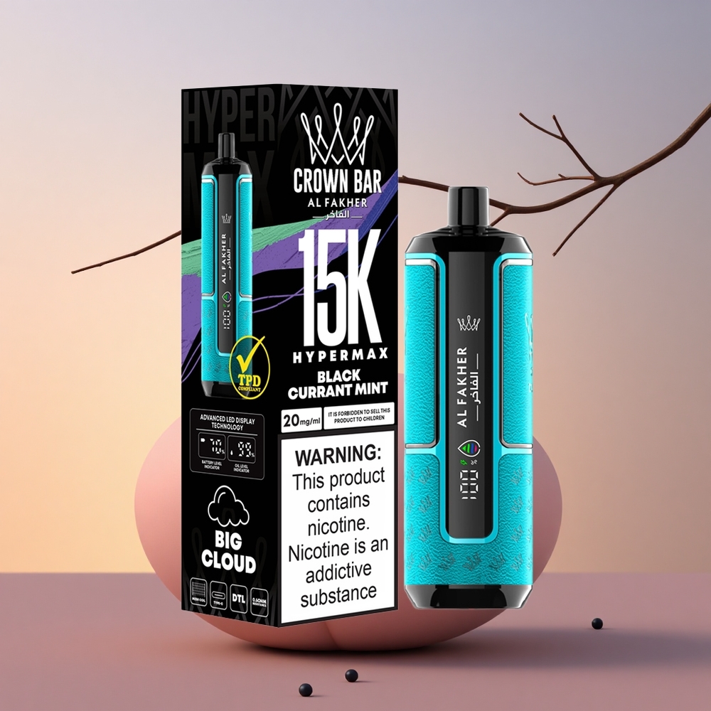 Al Fakher Crown Bar 15K Hypermax Črni ribez Meta 22ml 600mAh