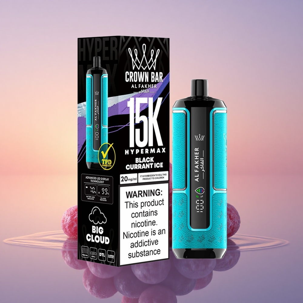 Al Fakher Crown Bar 15K Hypermax Črni ribez led 22ml 600mAh Type-C