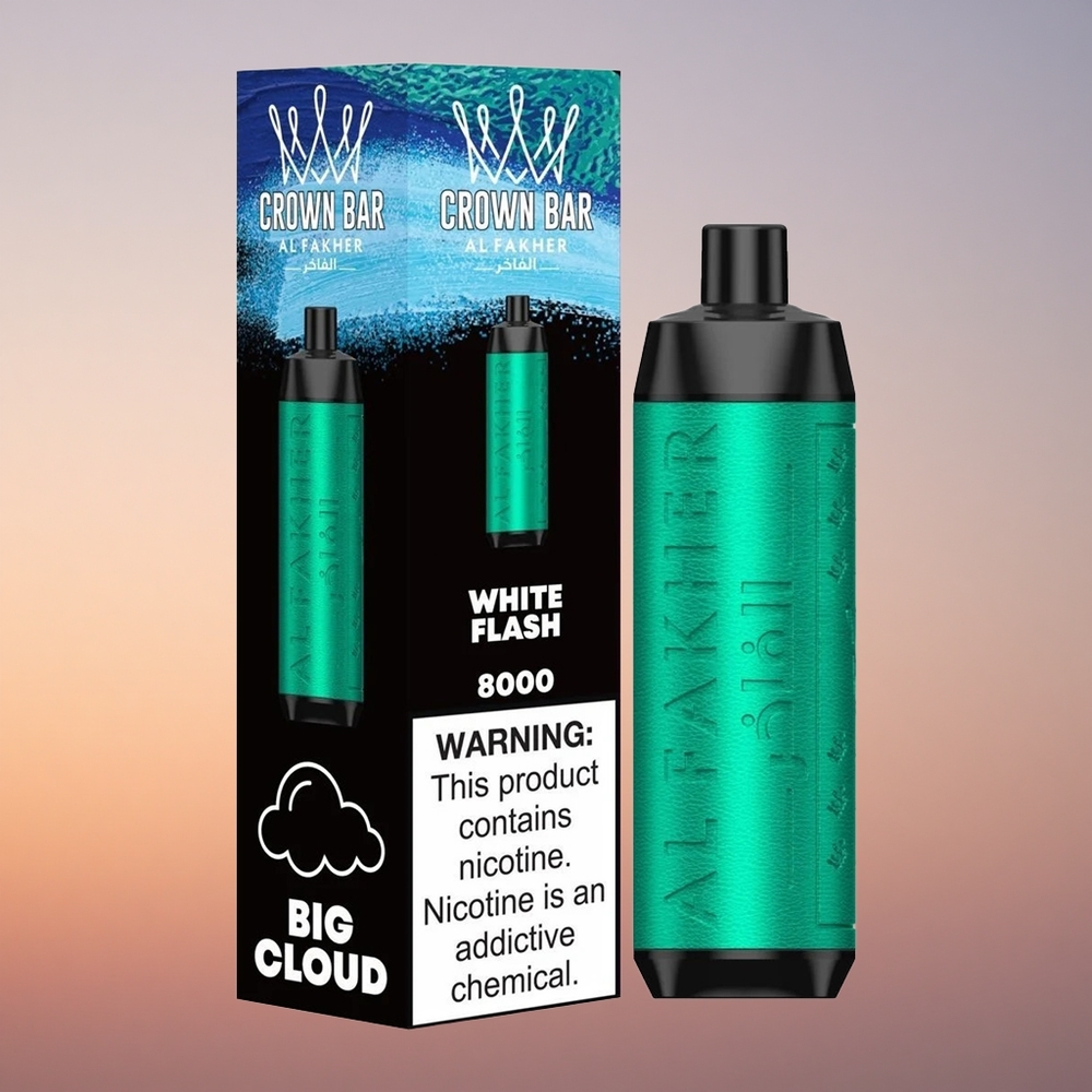 Al Fakher Crown Bar 8000 Crystal Bela Bliskavica 600mAh 18ml 5mg