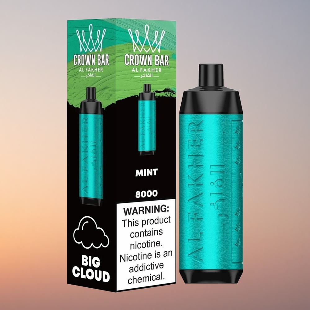 Al Fakher Crown Bar 8000 Crystal Krona Kristal Enkratna Vape z 18ml E-tekočino in 600mA Baterijo