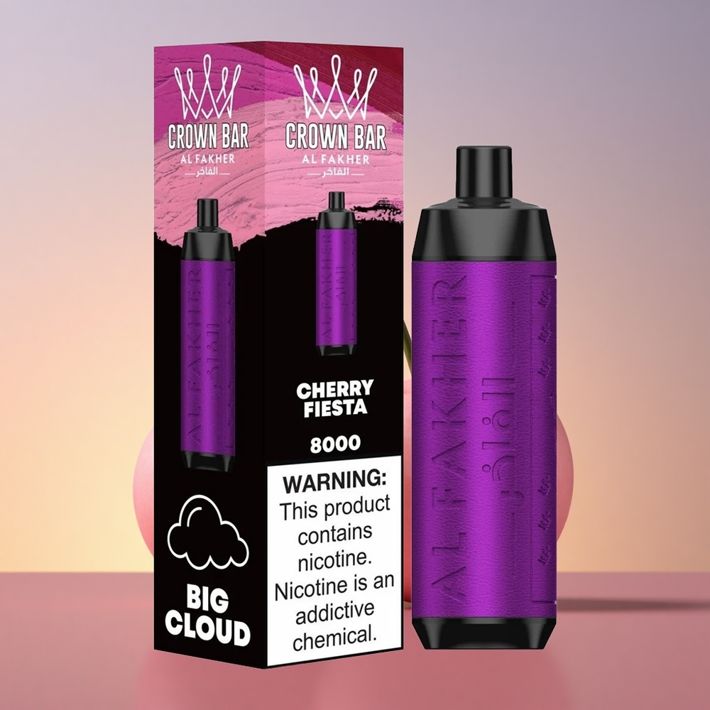 Al Fakher Crown Bar 8000 Crystal Češnjeva Fiesta 600mAh 18ml 5mg