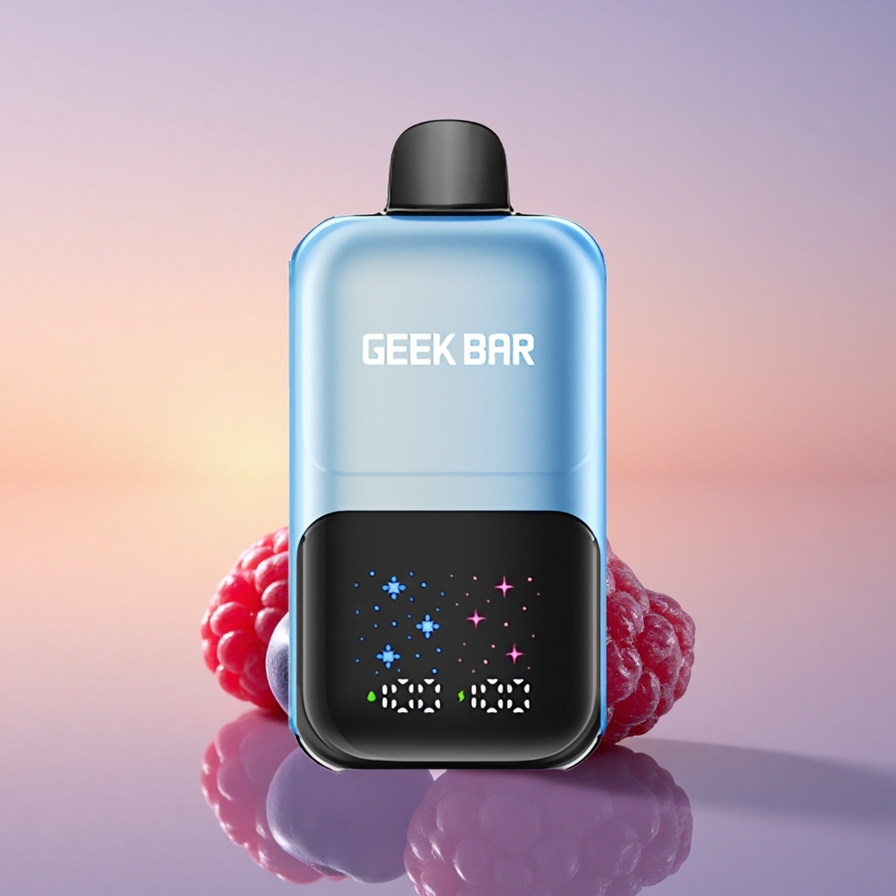 GEEK BAR 2GO 20ml 50000 Puffs Borovnica Malina Led z Interaktivnim Velikim Zaslonom, Nastavljivimi Okusi in Polnjenjem