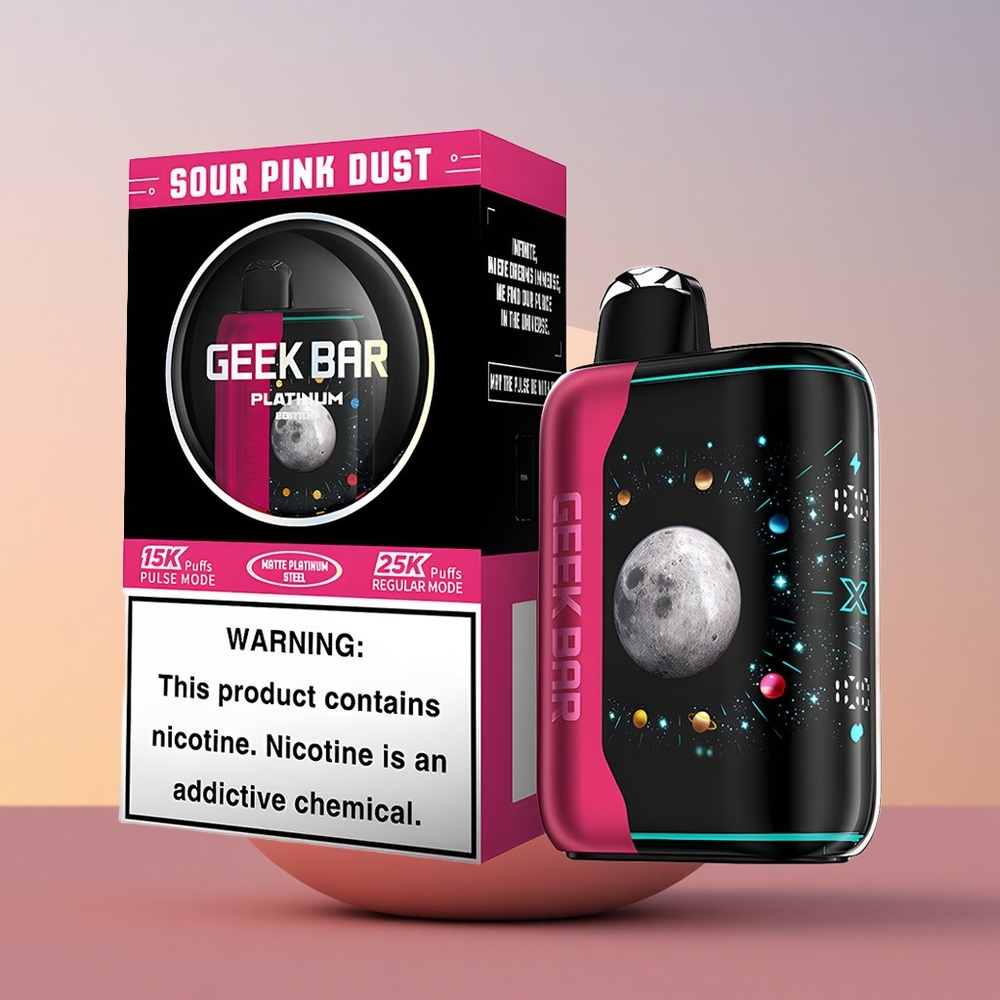 GEEK BAR Platinum Edition 25000 Puffs Kislo Rožni Prah z Dinamičnim 3D Zaslonom in Hitrim Polnjenjem