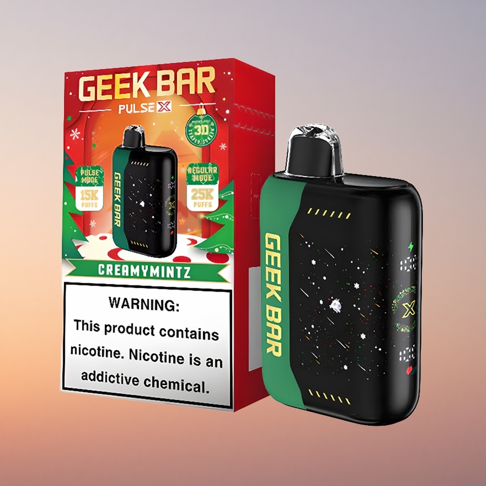 GEEK BAR Pulse X 25000 Puffs Božična Različica z 18mL E-Tekočino in Dual Mesh Coil