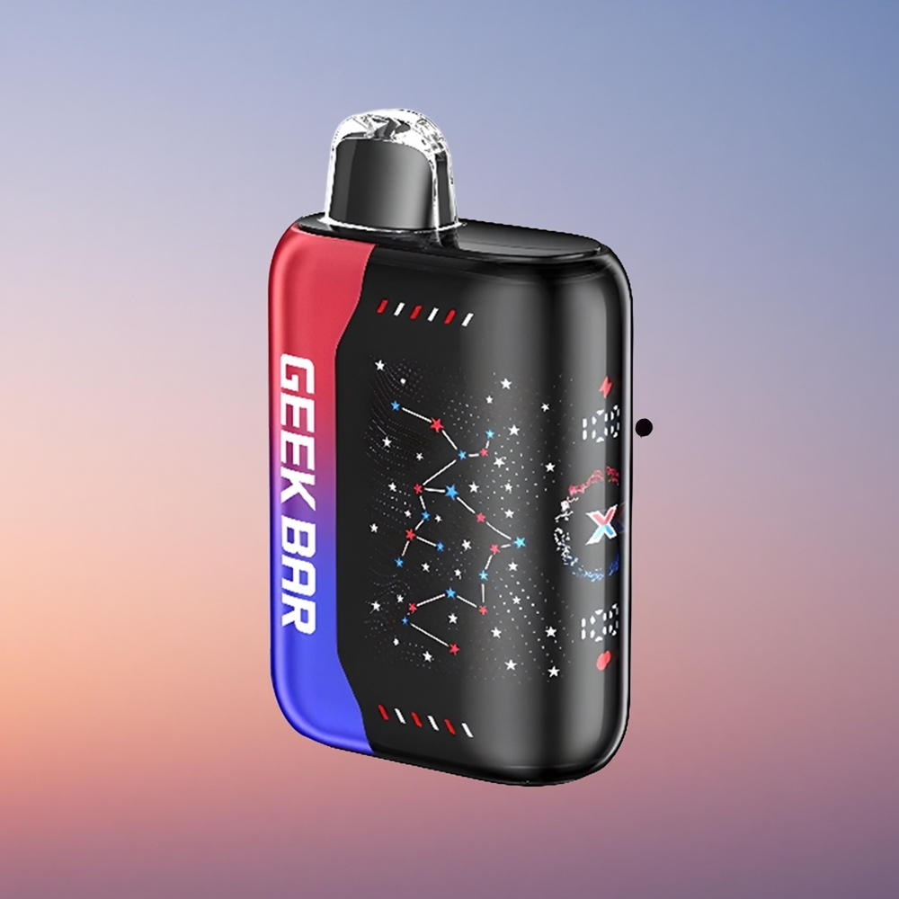 GEEK BAR Pulse X 25000 Puffs Patriotska izdaja z dvojno mrežasto tuljavo in zaslonom 3D ukrivljenosti