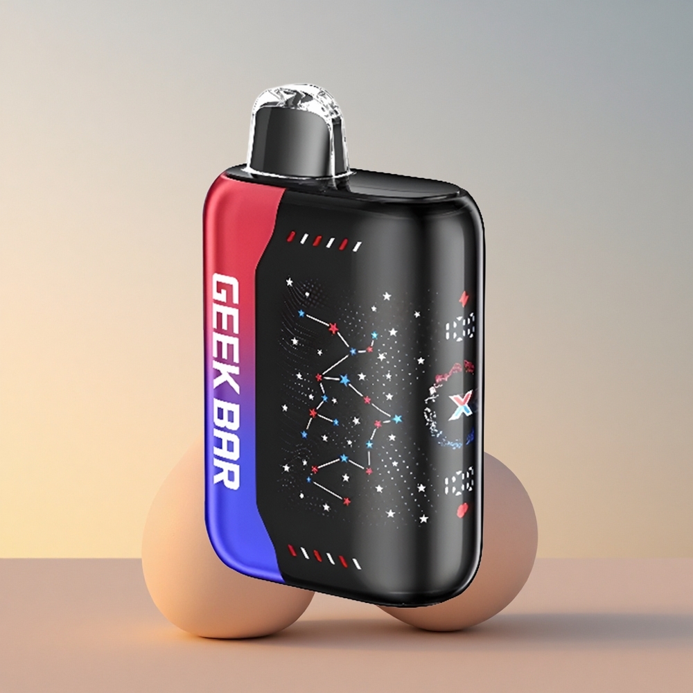 GEEK BAR Pulse X 25000 Puffs Patriotska izdaja z dvojno mrežasto tuljavo in zaslonom 3D ukrivljenosti