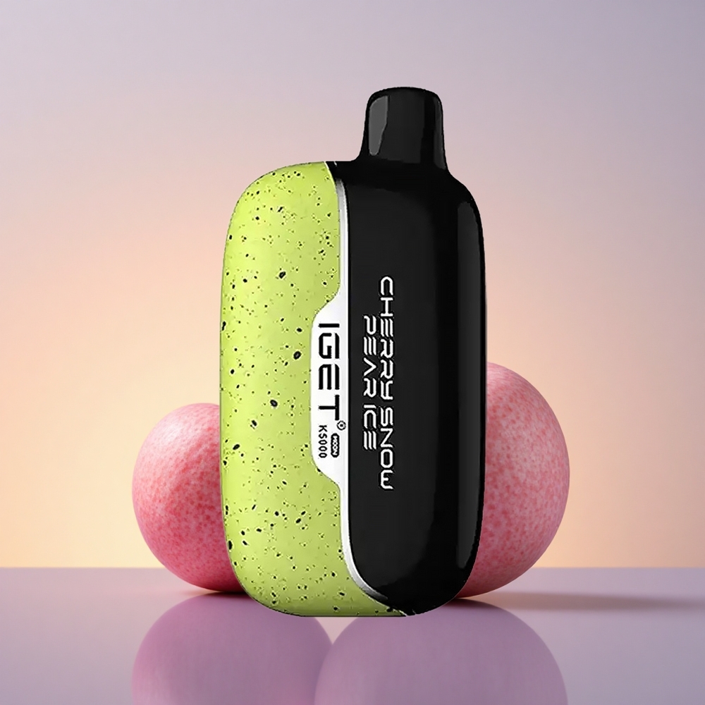 IGET Moon K5000 Puffs Češnjevi sneg hruškov led s 5000 vdihi, 81,5 g, 1,35 Ohm