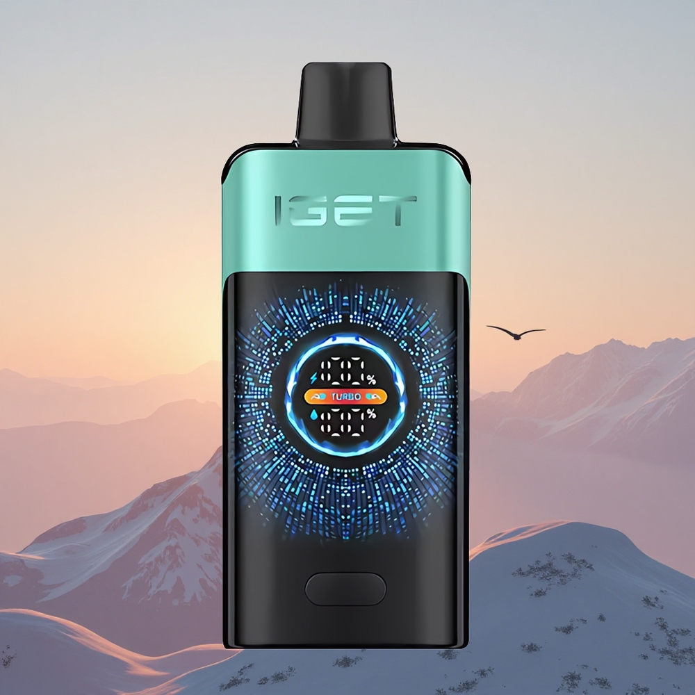 IGET ONE 12000 Puffs Gorska Pomladinska Meta Led z Velikim Zakrivljenim Barvnim Zaslonom in 2700 mAh Baterijo