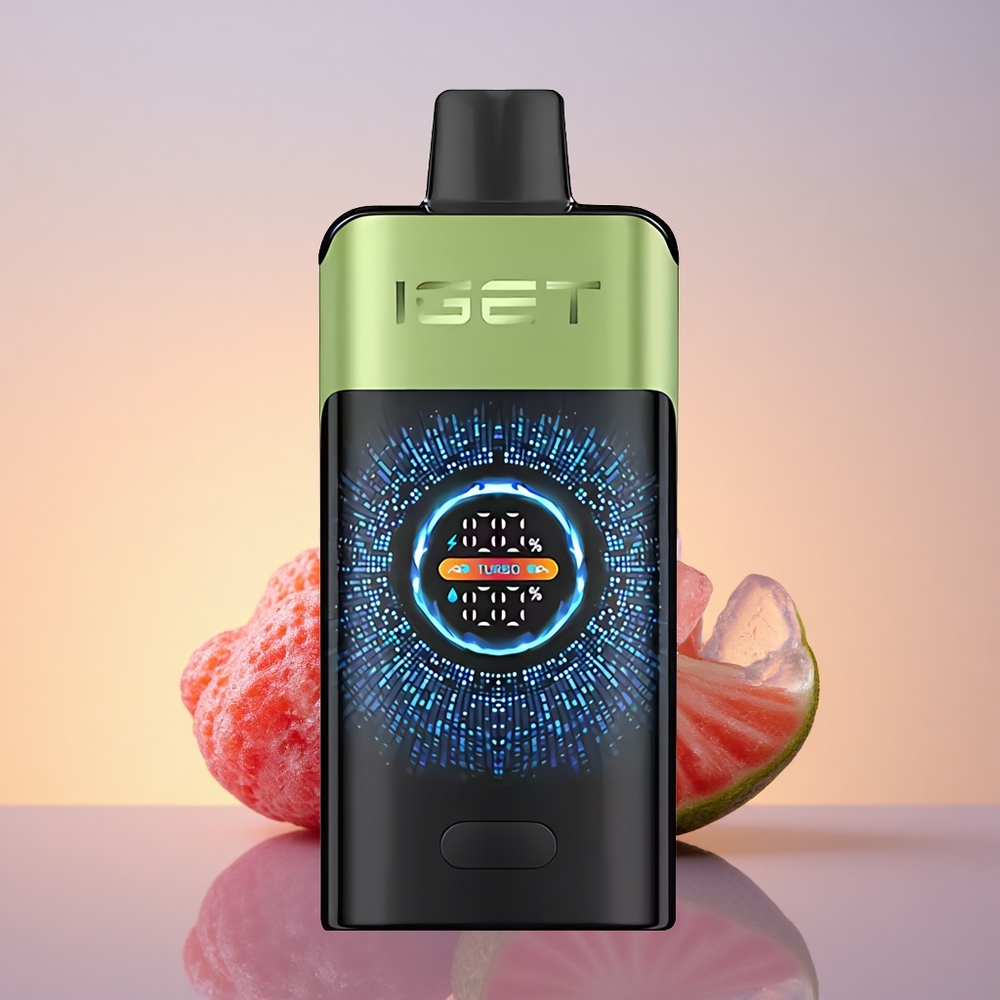 IGET ONE 12000 Puffs Jagoda Kivi Led z Velikim Ukrivljenim Barvnim Zaslonom in Dvojno Mrežno Tuljavo