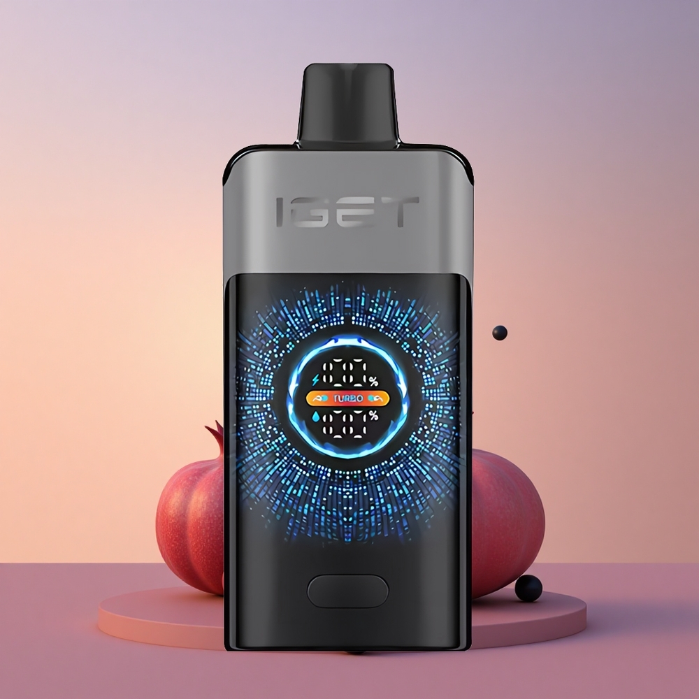 IGET ONE 12000 Puffs Črni rob Bombašnji Granatnji 2700 mAh Velik Ukrivljen Barvni Zaslon