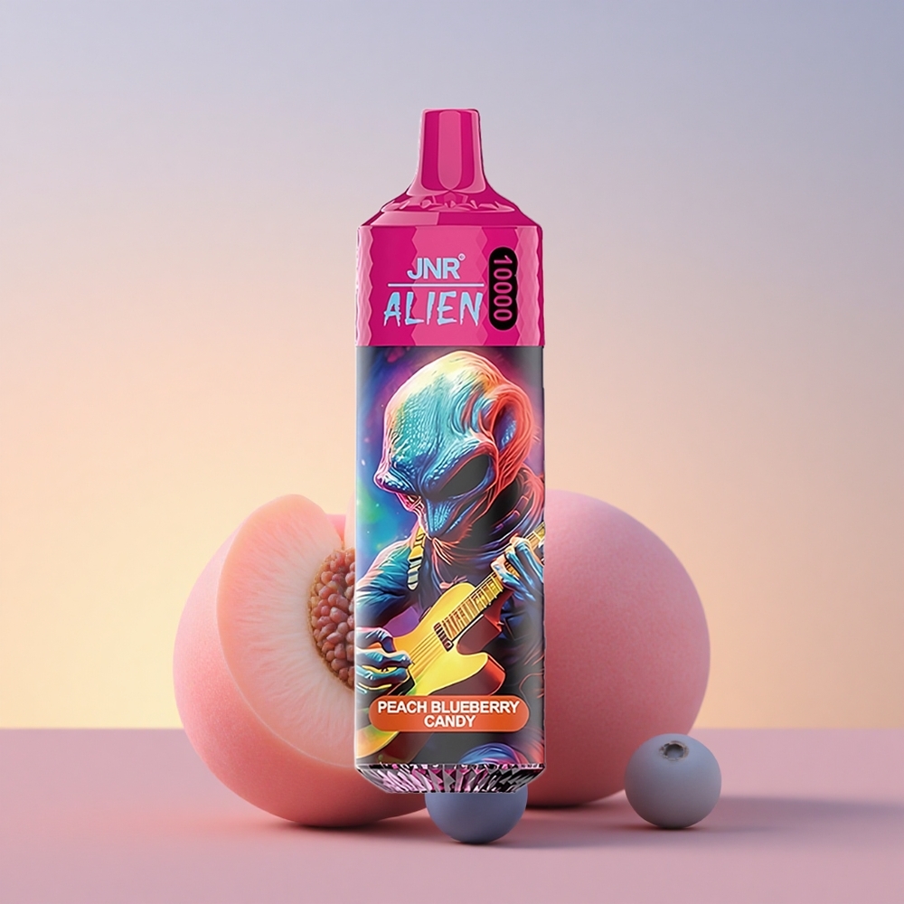 JNR Alien 10000 Breskva Borovnica Bonbon z RGB LED in 20ml E-tekočino