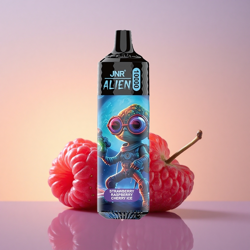 JNR Alien 10000 Jagoda Malina Češnja Led z RGB osvetlitvijo in 20ml E-tekočine
