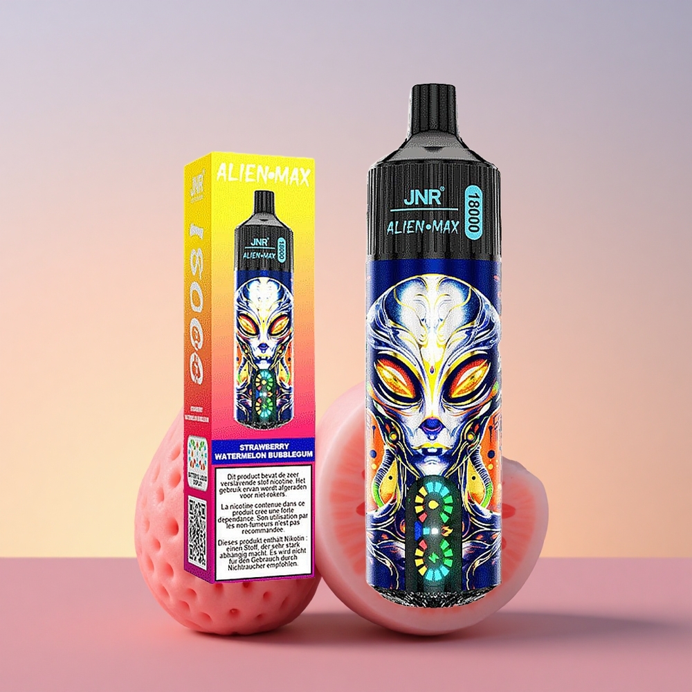JNR Alien Max 18000 Jagoda Lubenica Mehurčki z Dvojno Mrežno Tuljavo in Hitrim Polnjenjem