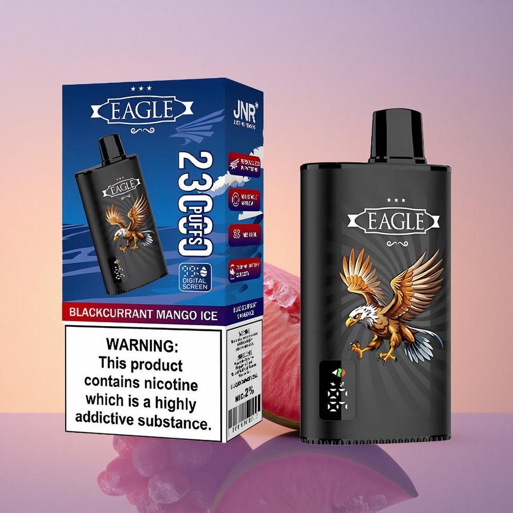 JNR EAGLE Smart 23000 Črni ribez mango led z nastavljivim zračnim tokom, 25ml e-tekočine, Type-C polnjenje