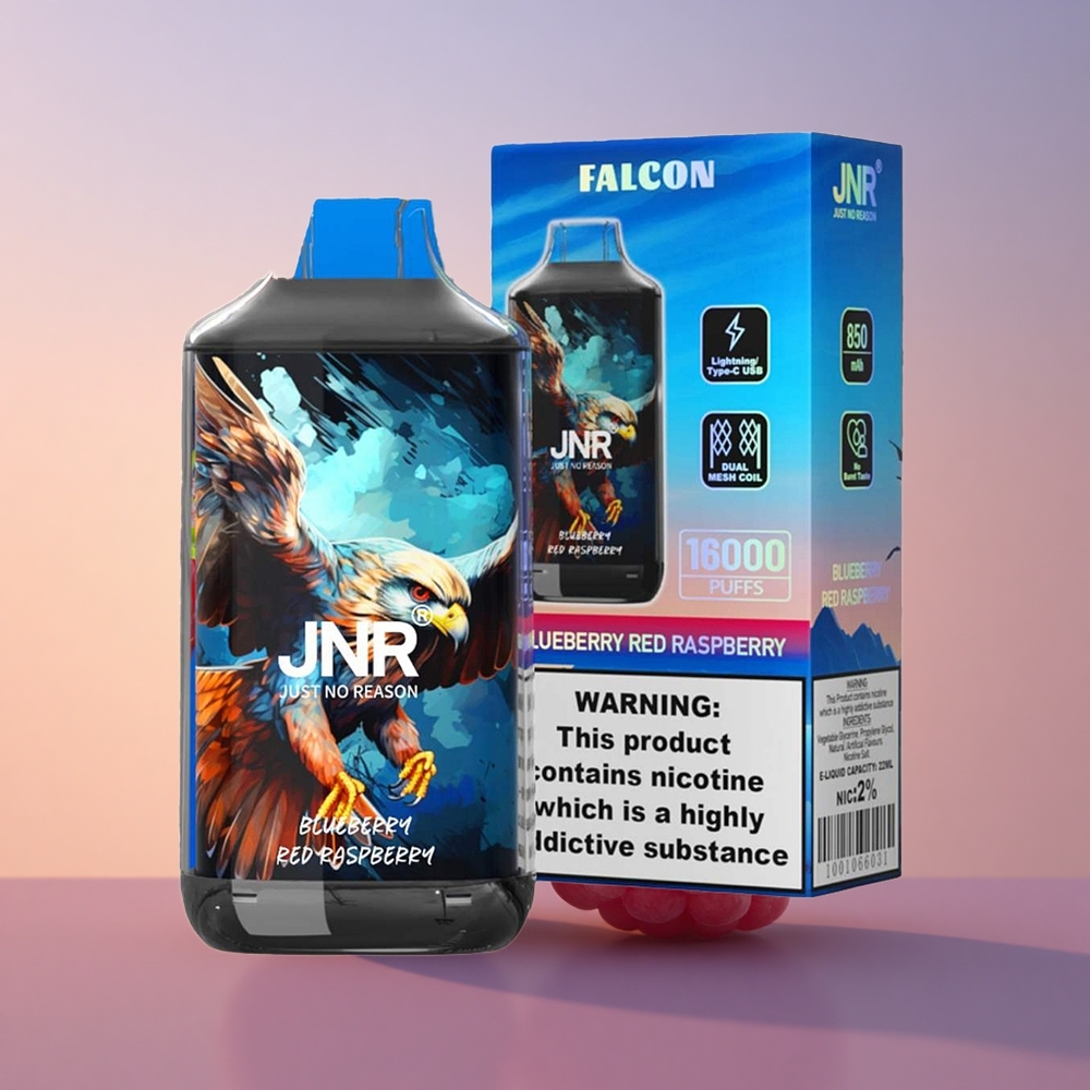 JNR Falcon 16000 Borovnica Rdeča Malina 850 mAh Dual Mesh Coil