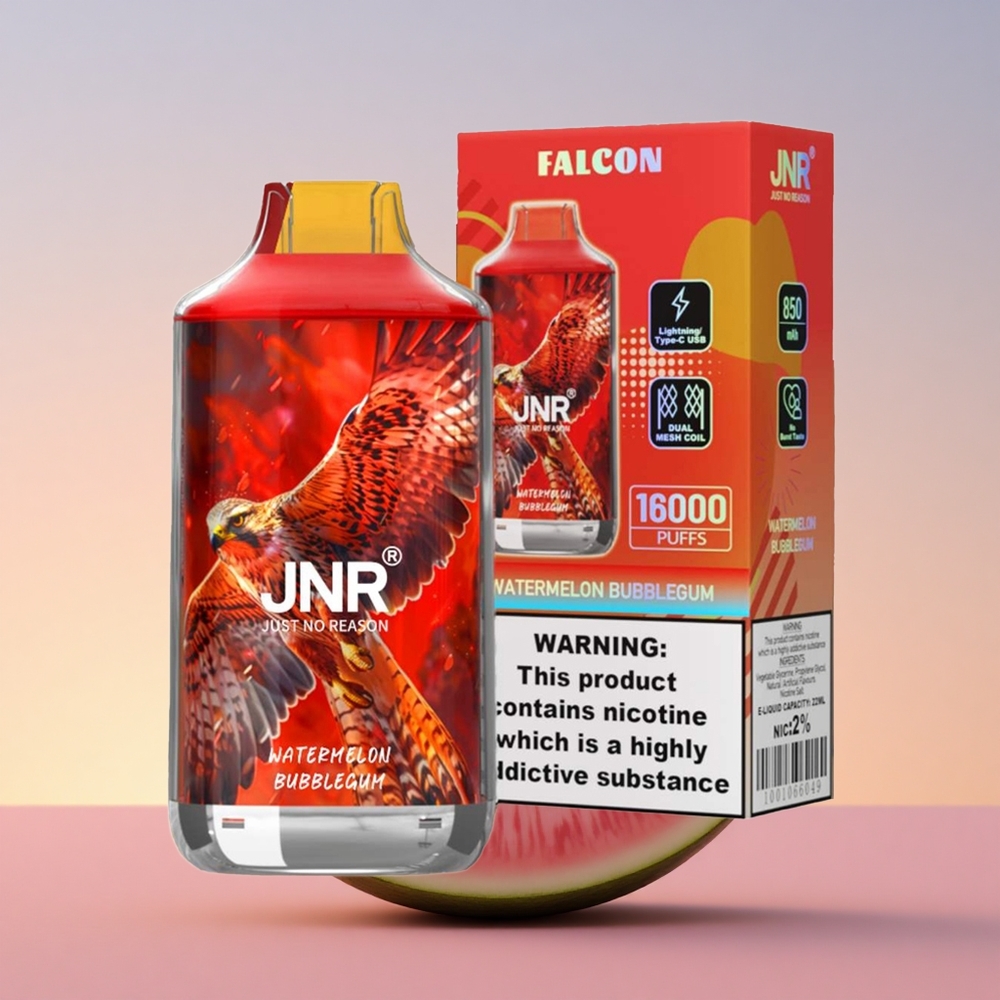 JNR Falcon 16000 Lubenični mehurčki z dvojno mrežasto tuljavo in 22 ml tekočine