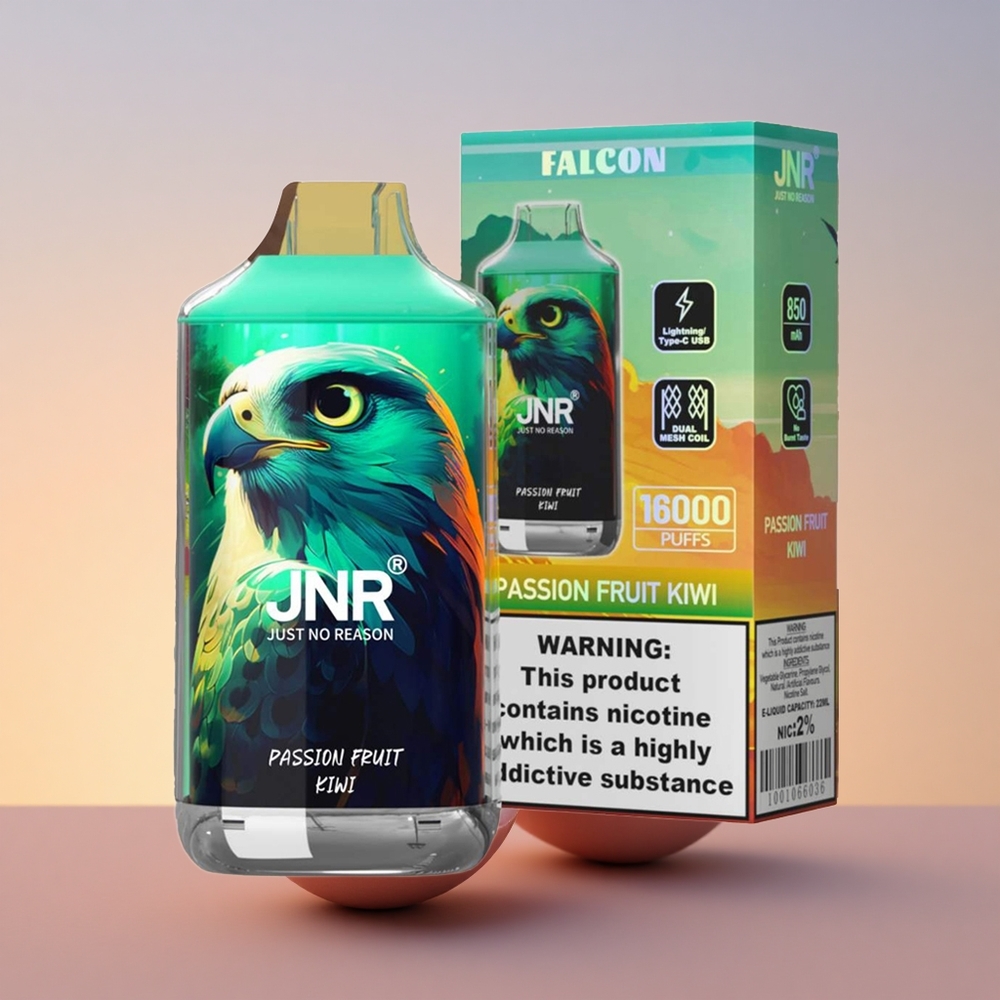 JNR Falcon 16000 Marelični Kivi z Dvojno Mrežno Tuljavo & 22ml E-tekočino