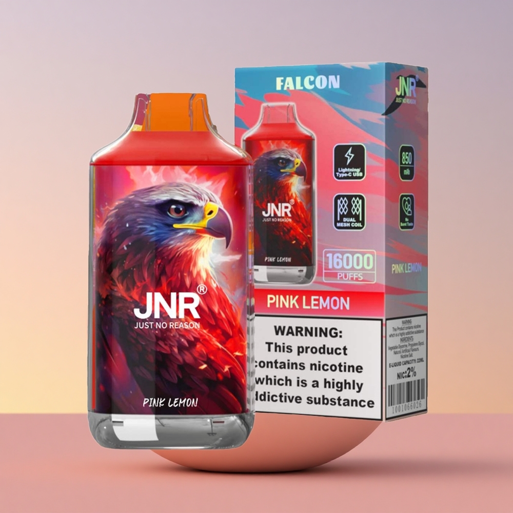 JNR Falcon 16000 Rožnati Limon z Dvojno Mrežno Tuljavo in 22ml E-tekočine