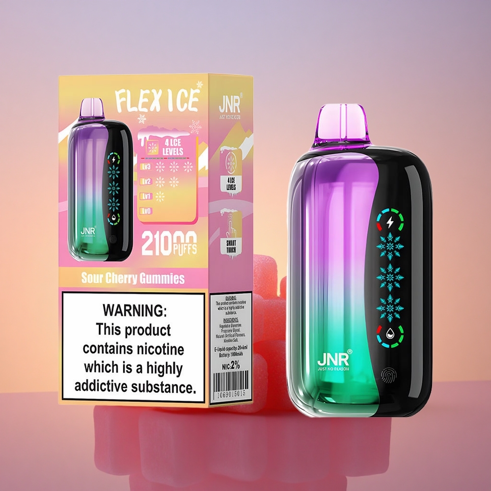 JNR Flex Ice 21000 Kisle Češnjeve Gumijaste Bonbone z Nastavljivim Ledom in Dvojno Mrežo