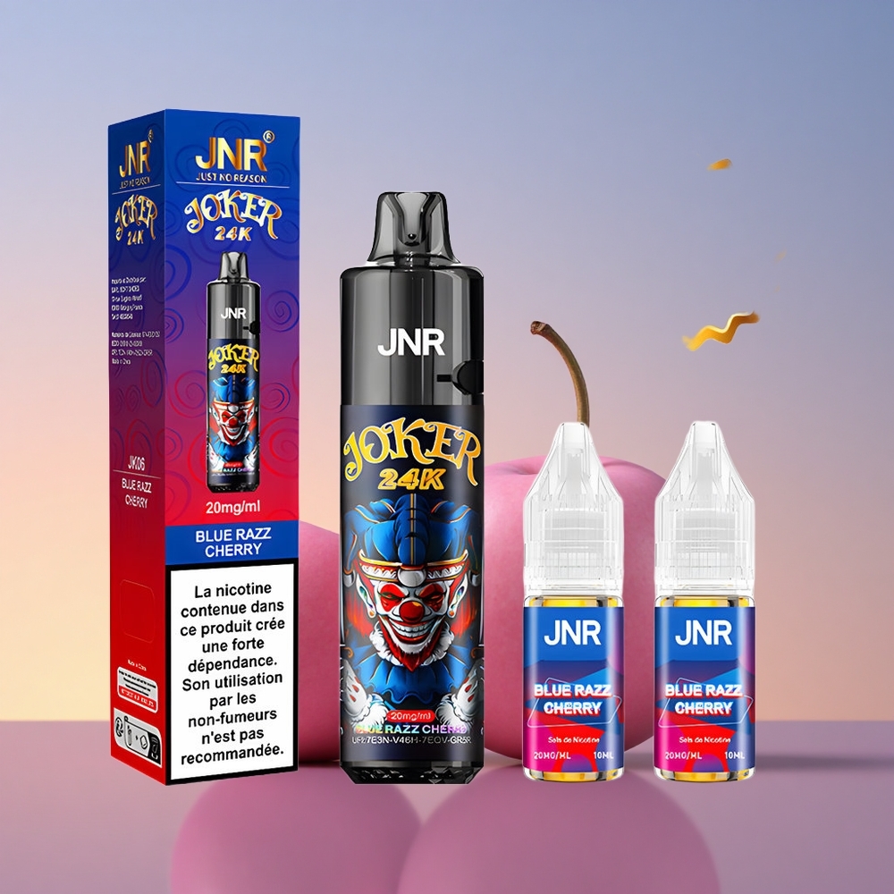 JNR Joker 24K Modra Malina Češnjeva z Vidno E-tekočino in Tip-C Polnjenje