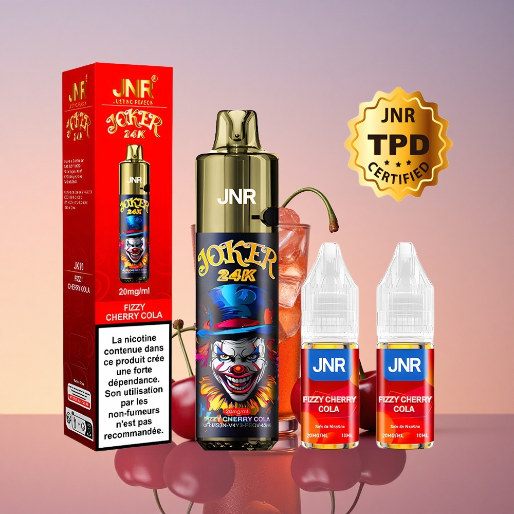 JNR Joker 24K Šečerna Češnjeva Kola z Vidnimi Nivoji Tekalne Tekočine in 800mAh Baterijo