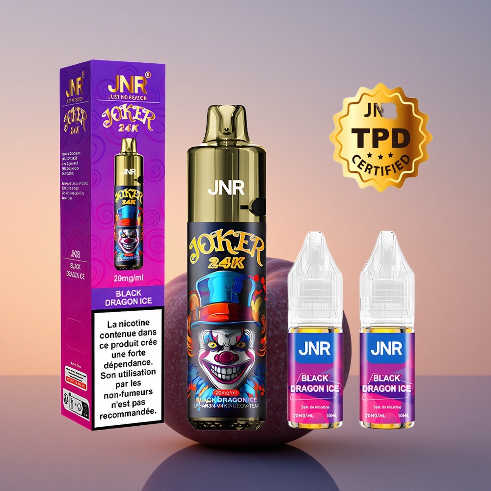 JNR Joker 24K Črni Zmaj Led s 10ml Dodatkom in 800mAh Baterijo