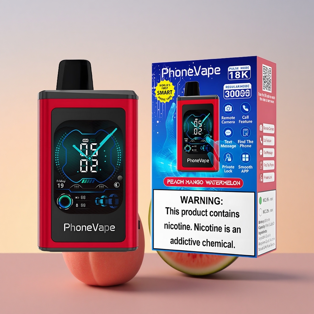 JNR PhoneVape 30000 Breskva Mango Lubenica Turbo Način Nastavljiv Pretok