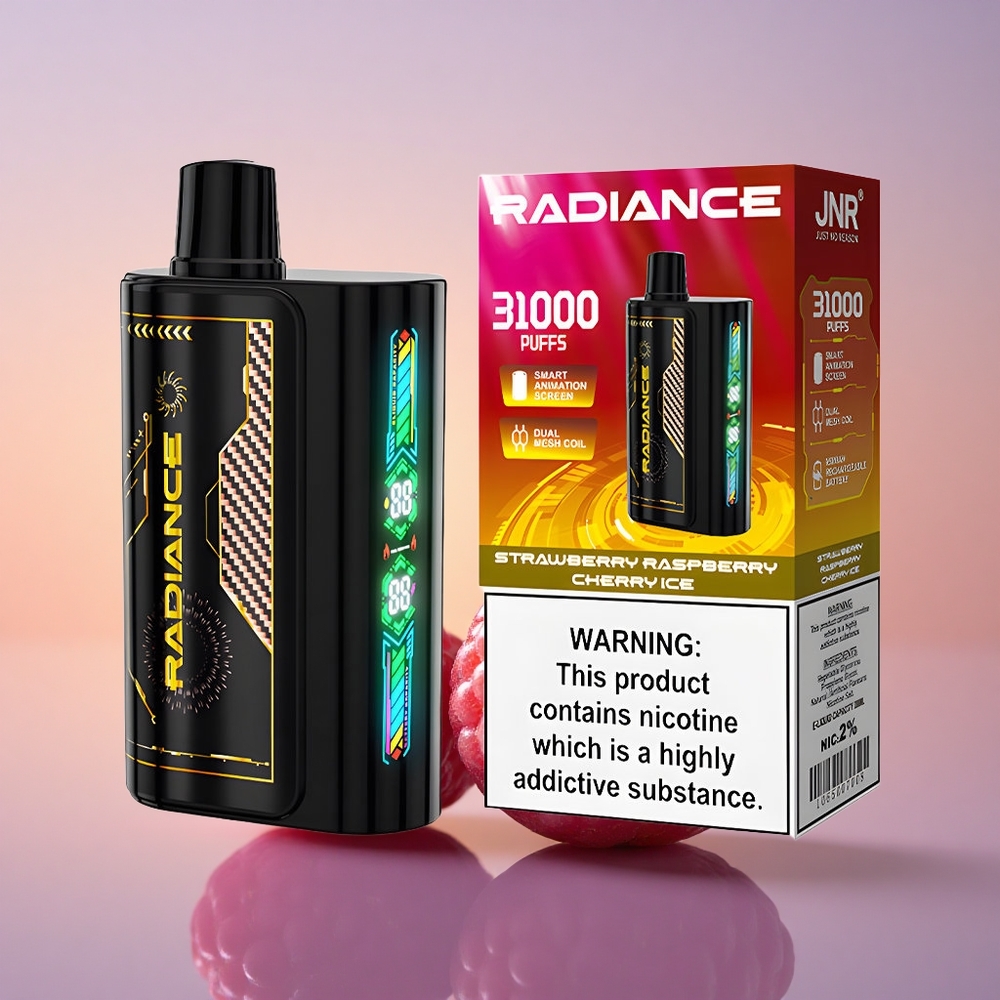 JNR Radiance 31000 Jagoda Malina Češnja Led z Dual Mesh Coil in 28ml E-tekočino