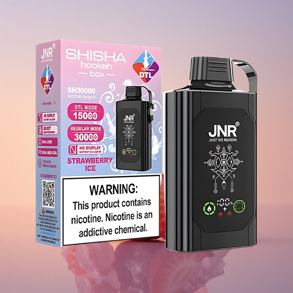 JNR Shisha Hookah Box 20500 Jagodični Led s HD zaslonom in 25ml tekočine