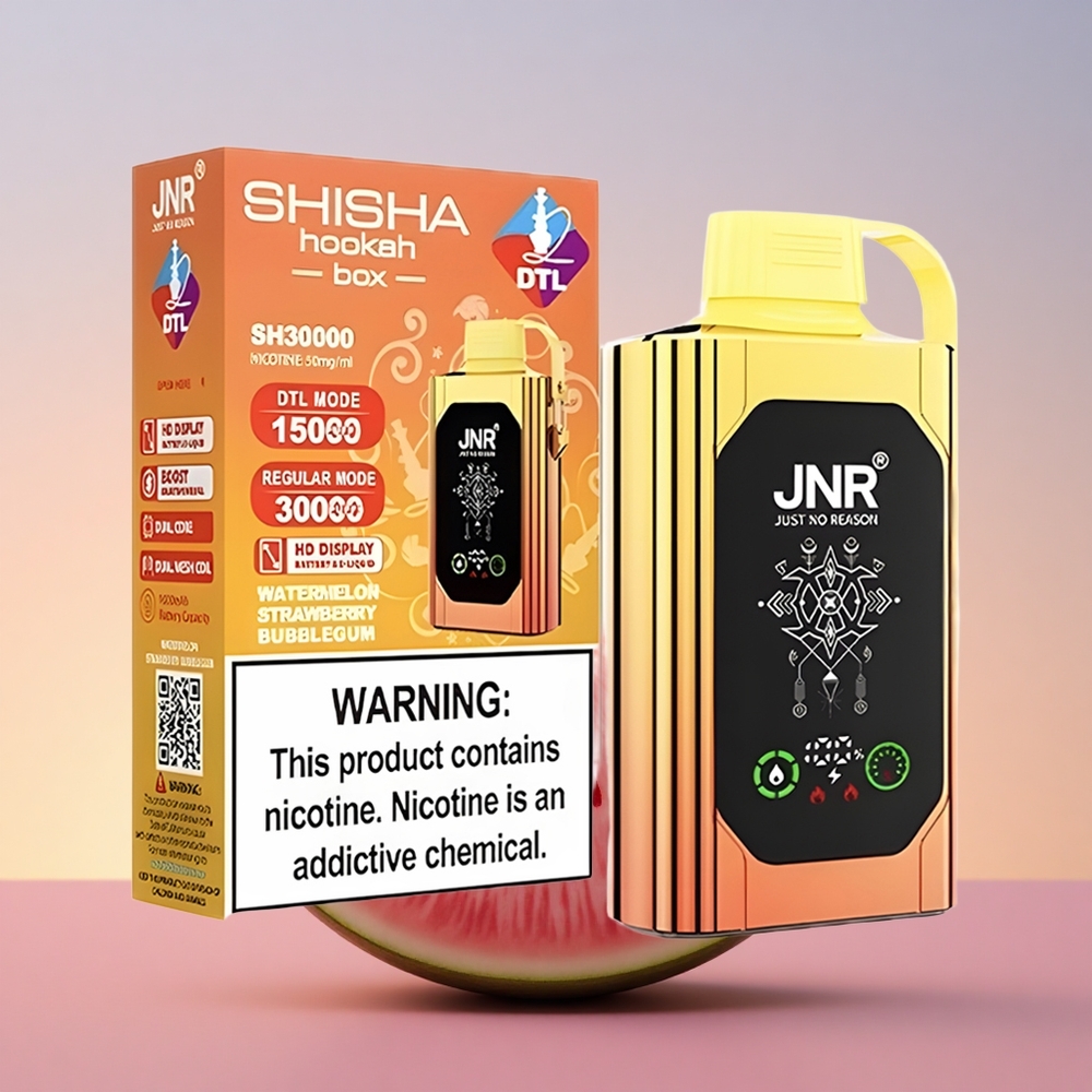 JNR Shisha Hookah Box 20500 Lubenica Jagoda Mehurčki Gumi z HD zaslonom, 25ml e-tekočine in Dual Mesh Coil