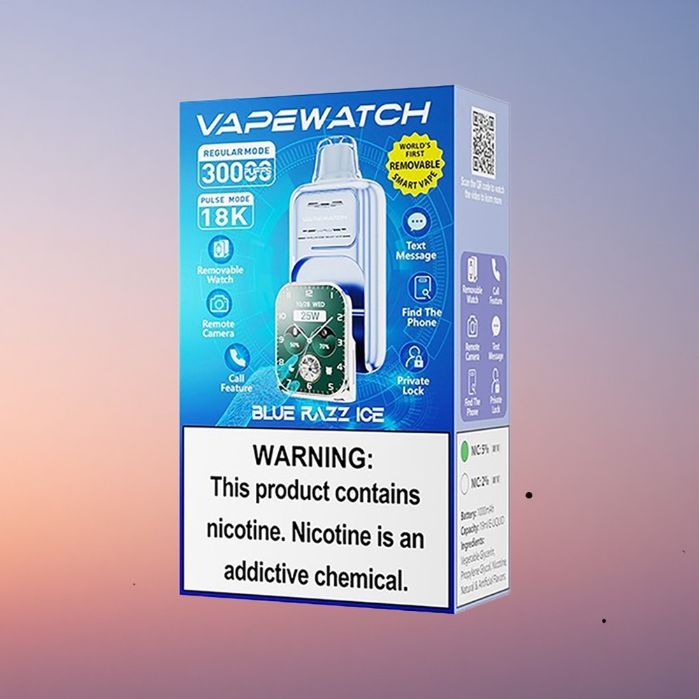 JNR VapeWatch 30000 Modra Malina Led Dual Mesh Coil Type-C Hitrost