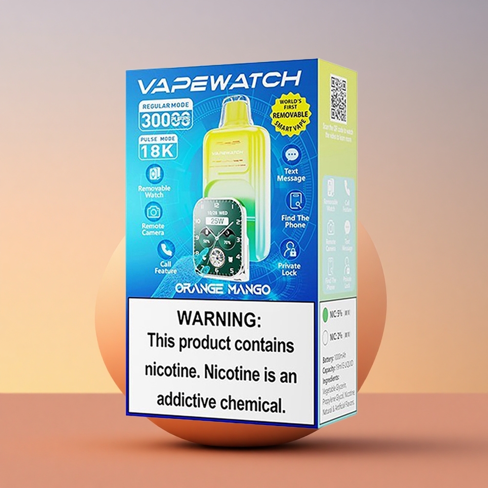 JNR VapeWatch 30000 Pomarančni Mango 1000mAh Dual Mesh Coil