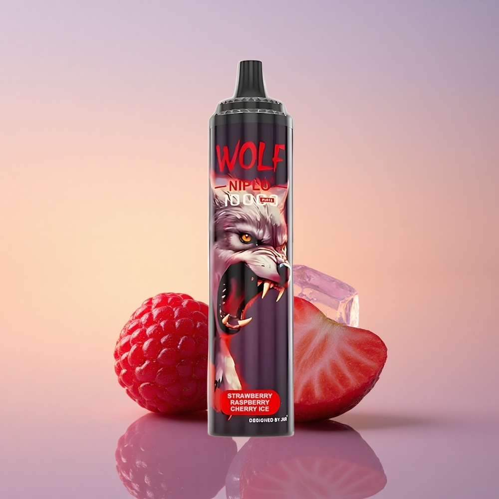 JNR Wolf Niplo 10000 Jagoda Malina Češnja Led z 20ml in 1.0 Ohm Mesh
