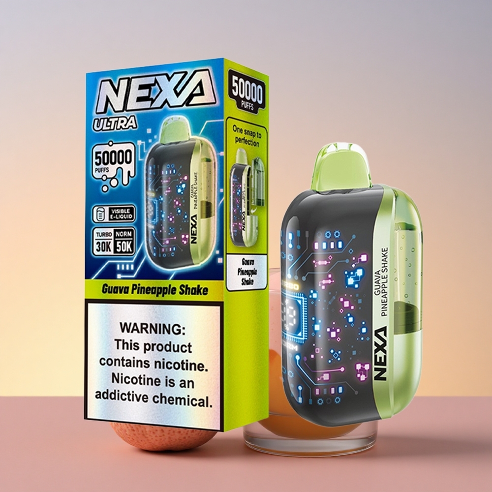NEXA Ultra 50000 Puffs Ananas Guava Tresen z zaslonom in 20ml