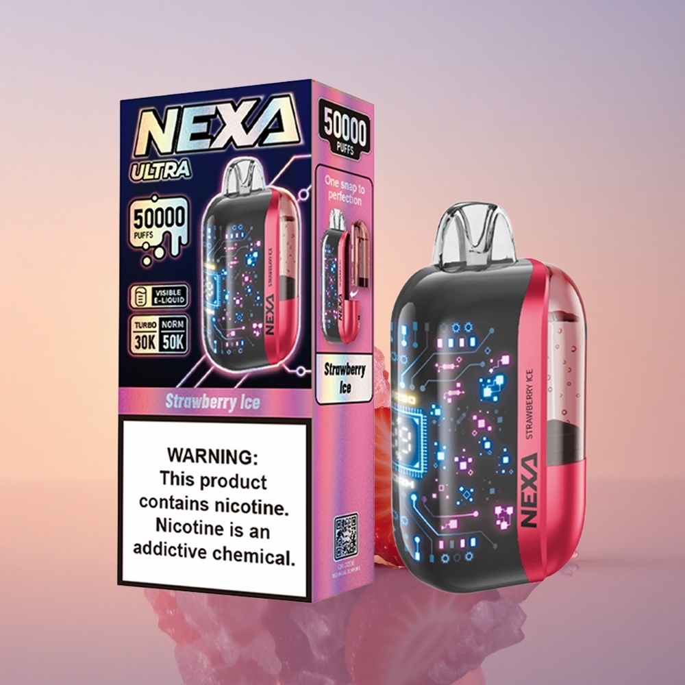 NEXA Ultra 50000 Puffs Jagodni Led z 20ml in 5% Nikotina