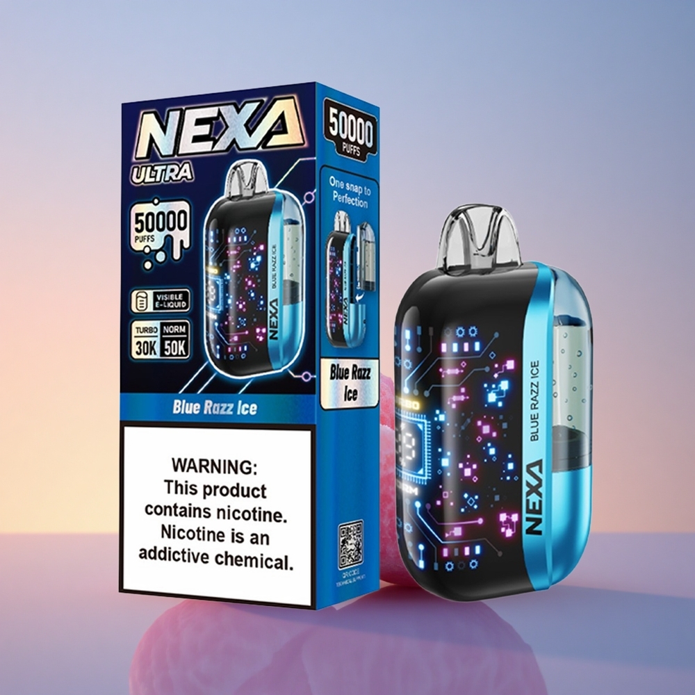 NEXA Ultra 50000 Puffs Modra Malina Led 20ml 5% 0.9ohm