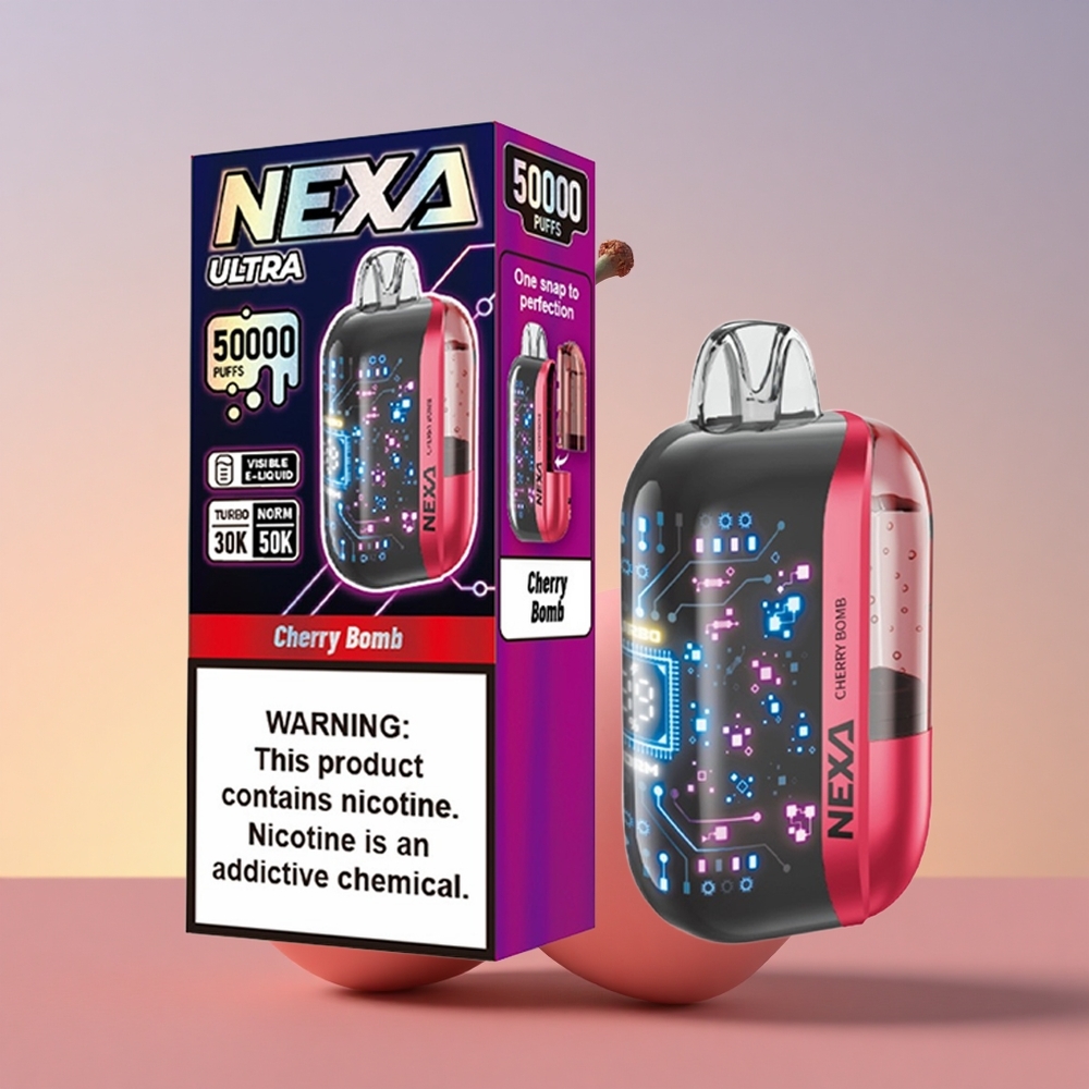 NEXA Ultra 50000 Puffs Češnjev Bomp 20ml 5% Dual Mesh