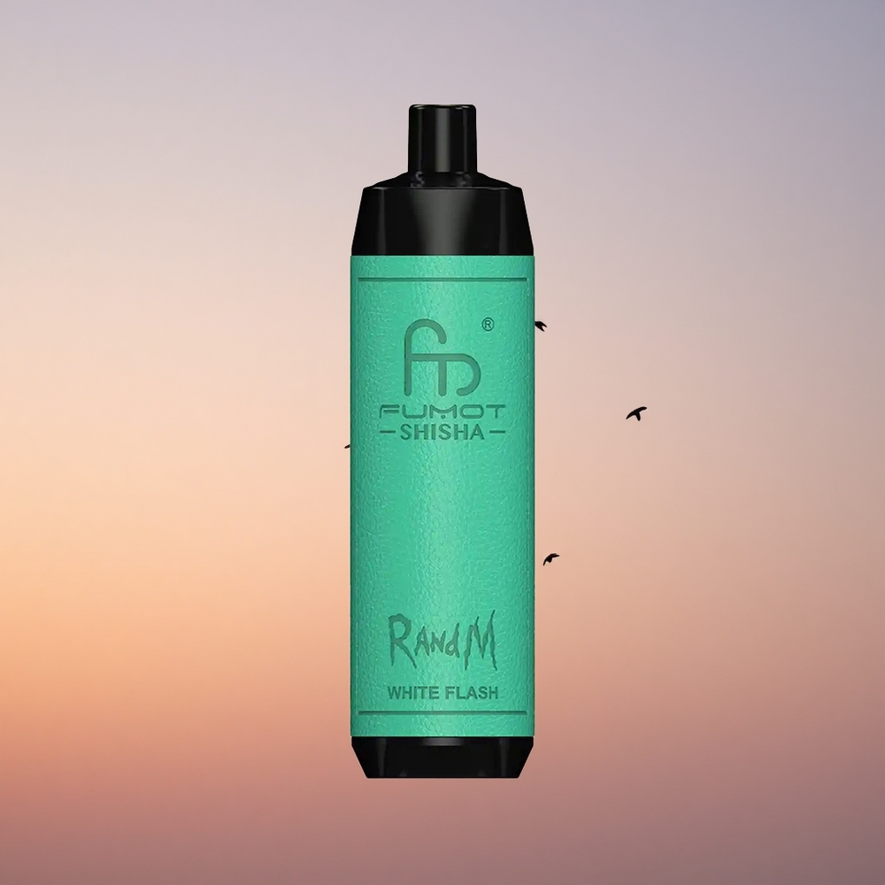 RandM Fumot Shisha 10000 Puffs Bela Bliskavka z 18ml E-tekočine in 0.6ohm Mrežno Tuljavo
