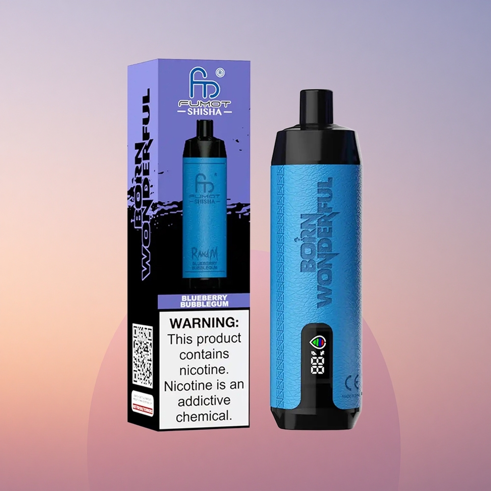 RandM Fumot Shisha 10000 Puffs Borovnični Mehurčki z LED Indikatorjem in 0,6ohm Mesh Tuljavo