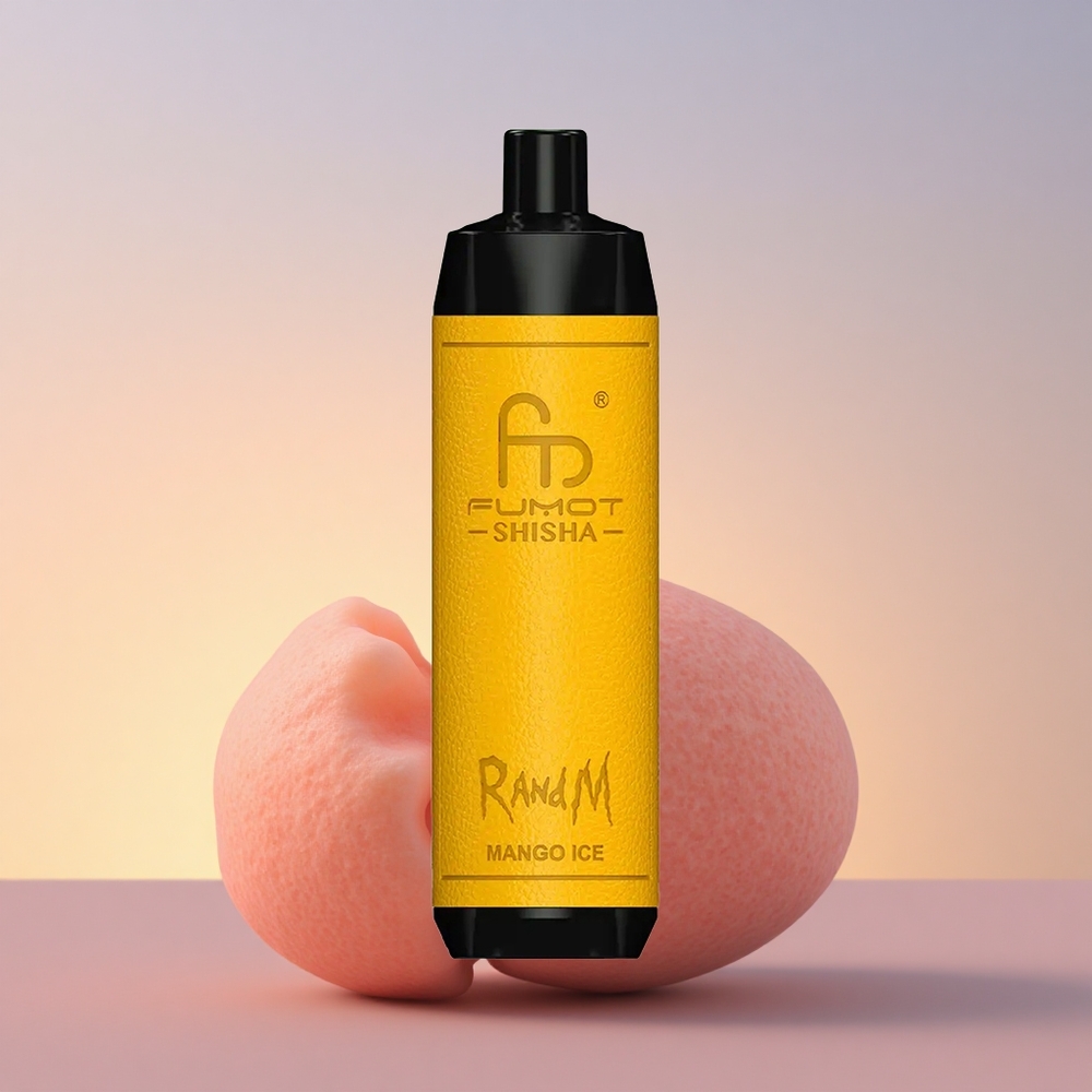 RandM Fumot Shisha 10000 Puffs Mango Ledni z 0,6ohm Mrežasto Tuljavo in 18ml E-tekočine