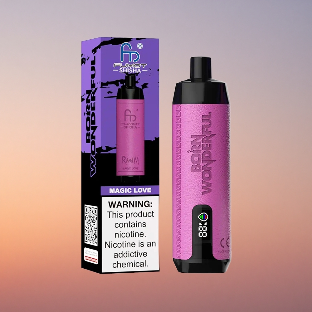 RandM Fumot Shisha 10000 Puffs Čarobna ljubezen z LED indikatorjem in 18ml e-tekočine
