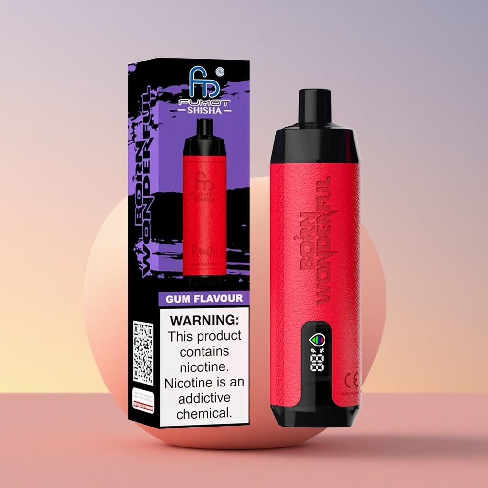 RandM Fumot Shisha 10000 Puffs Žvečilna Aroma z LED Indikatorjem, 18ml in 0.6ohm Mesh Tuljava
