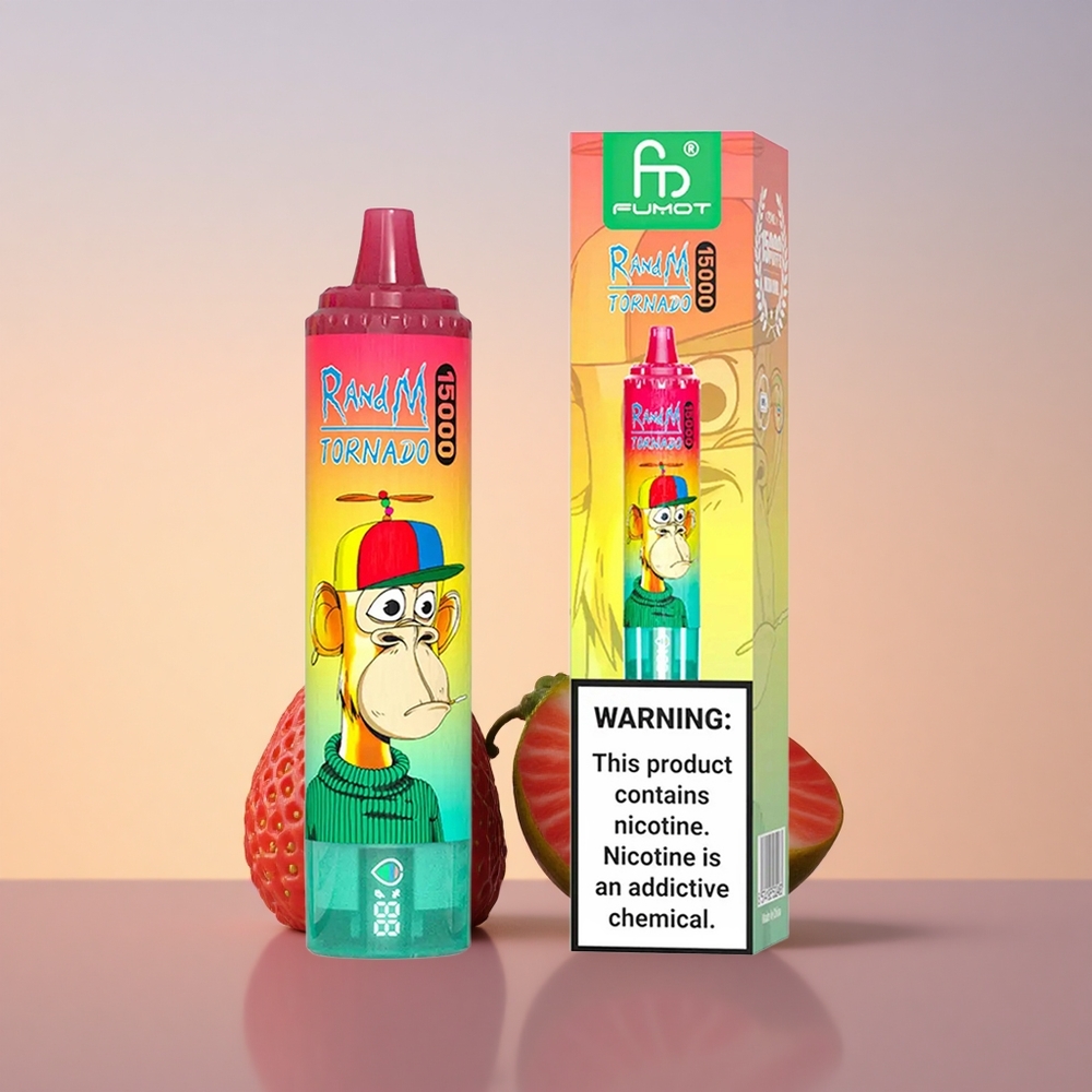 RandM Fumot Tornado 15000 Puffs Jagoda Kivi 25ml Mesh LCD
