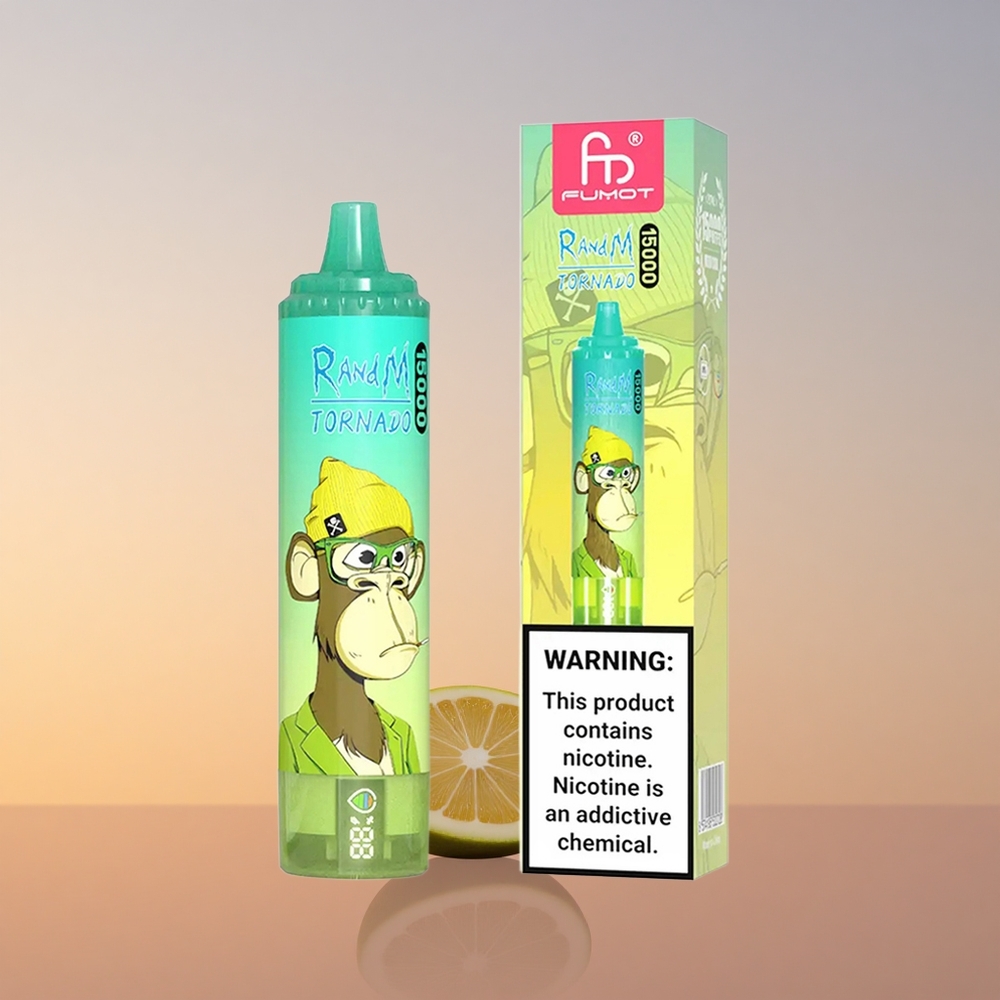 RandM Fumot Tornado 15000 Puffs Limeta Lime 25ml Mesh LCD