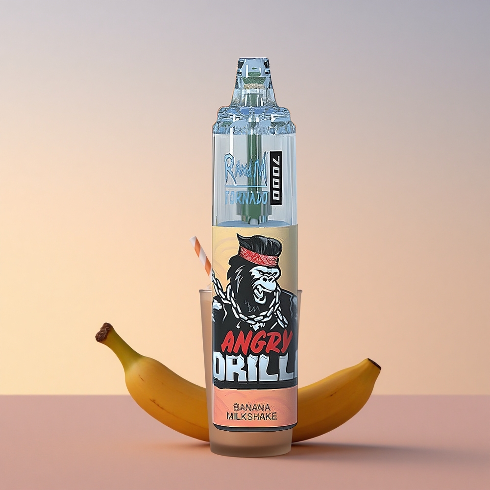 RandM Fumot Tornado 7000 Puffs Banana Mlečni Napit z Mesh Coil in 850 MAH
