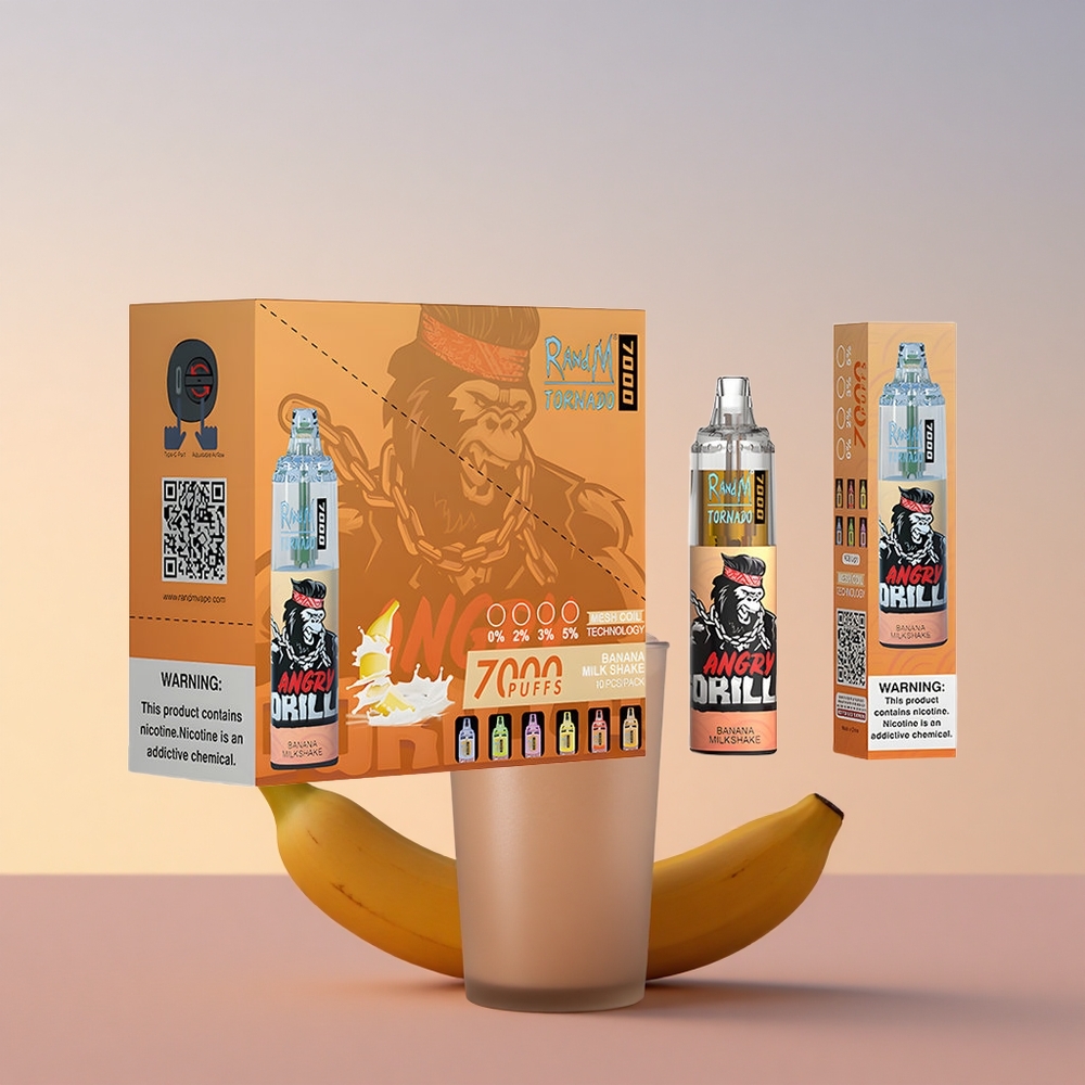RandM Fumot Tornado 7000 Puffs Banana Mlečni Napit z Mesh Coil in 850 MAH