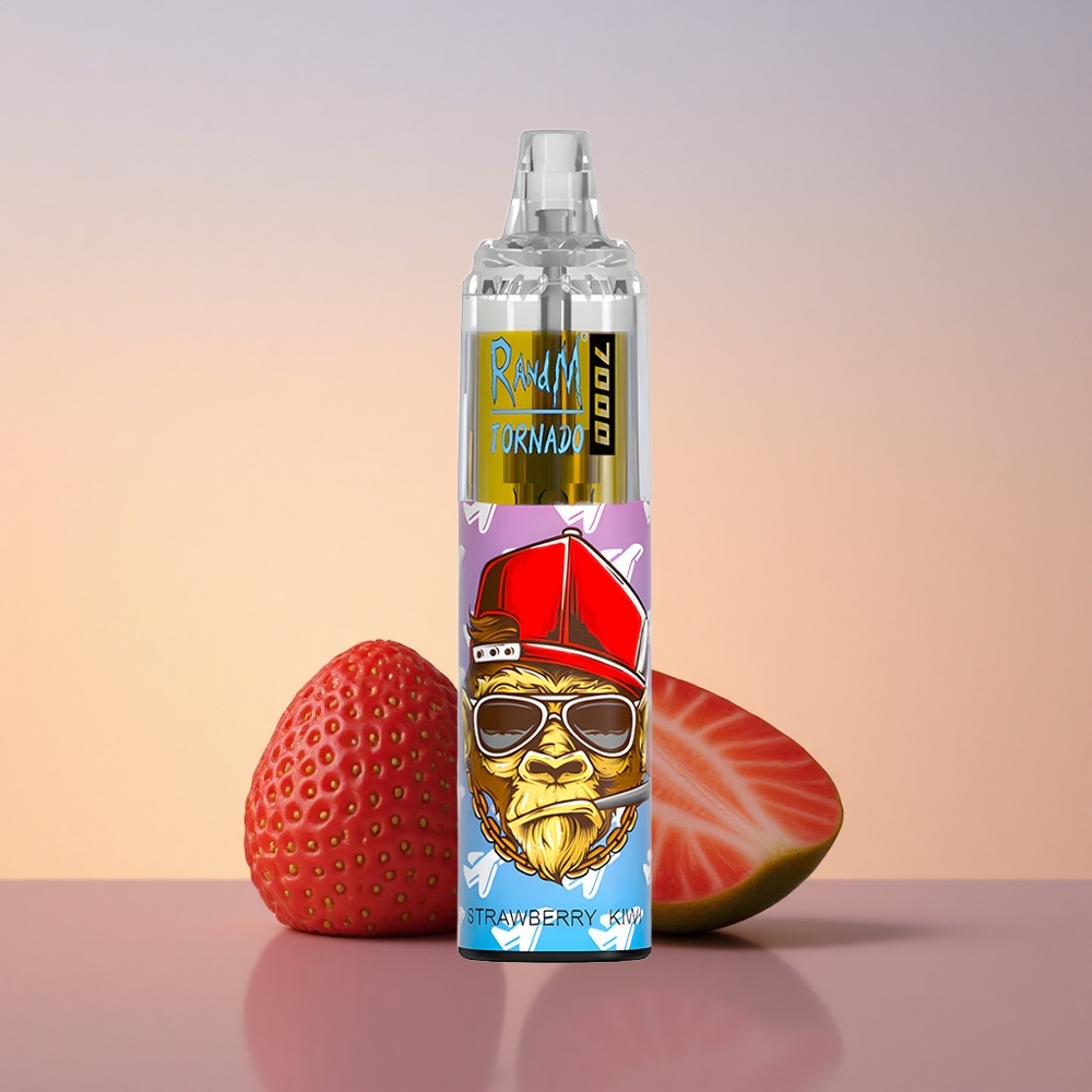 RandM Fumot Tornado 7000 Puffs Jagoda Kivi Mrežasta Tuljava 14 ML Zračno Nastavljiva